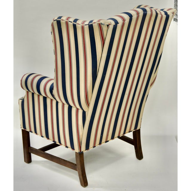 Wood Traditional Wingback Armchair by Ethan Allen For Sale - Image 7 of 7