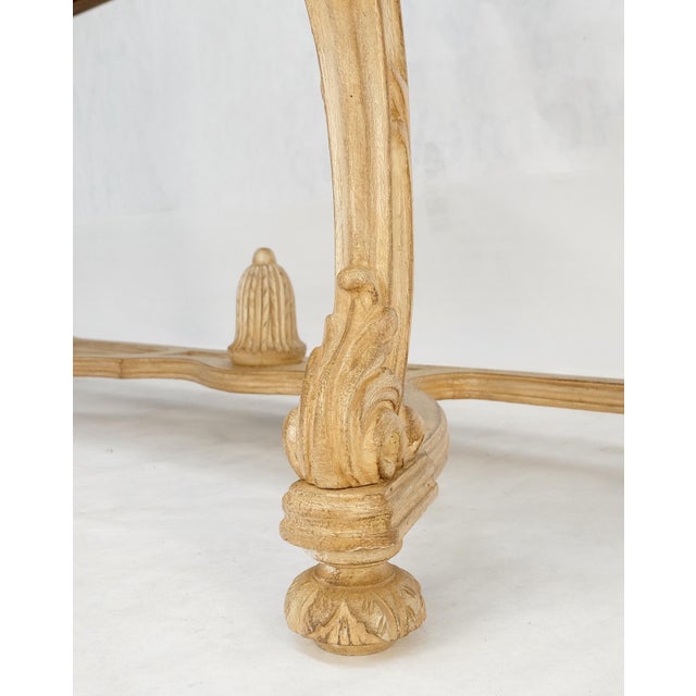 Carved Base Two Tone Burl Walnut Convertible Console Sofa Dining Table For Sale - Image 6 of 12