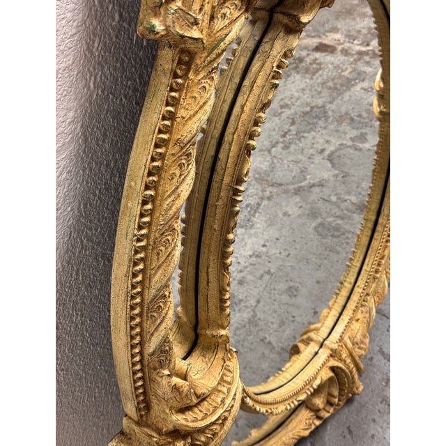 1980s French Giltwood Cushion Wall Mirror For Sale - Image 5 of 12