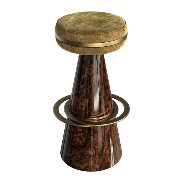 "Coraggioso" Barstool With Patina Bronze, Handmade For Sale In Los Angeles - Image 6 of 7