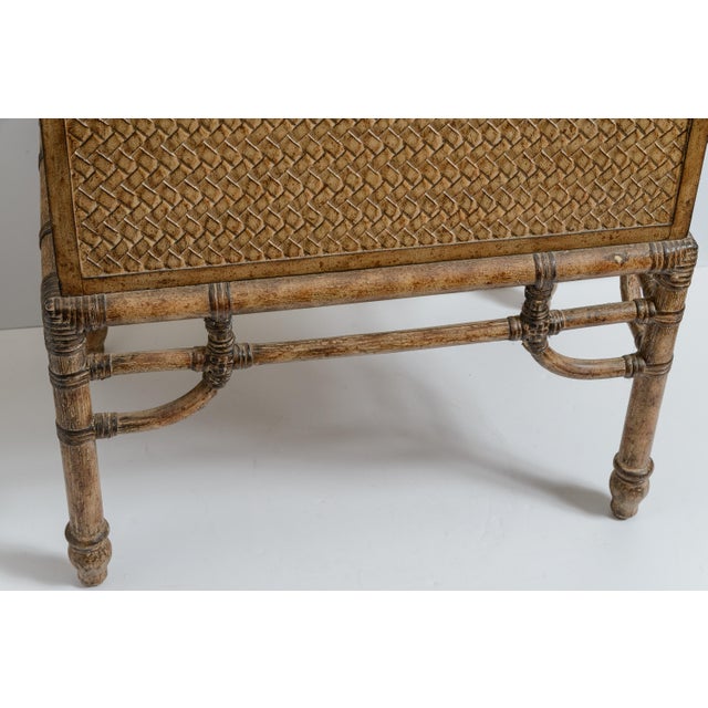 Vintage Faux Bamboo Trunk on Stand With Compartment For Sale - Image 17 of 17