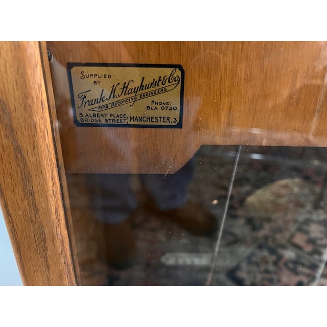 1920s Antique English Punch Clock For Sale - Image 5 of 9