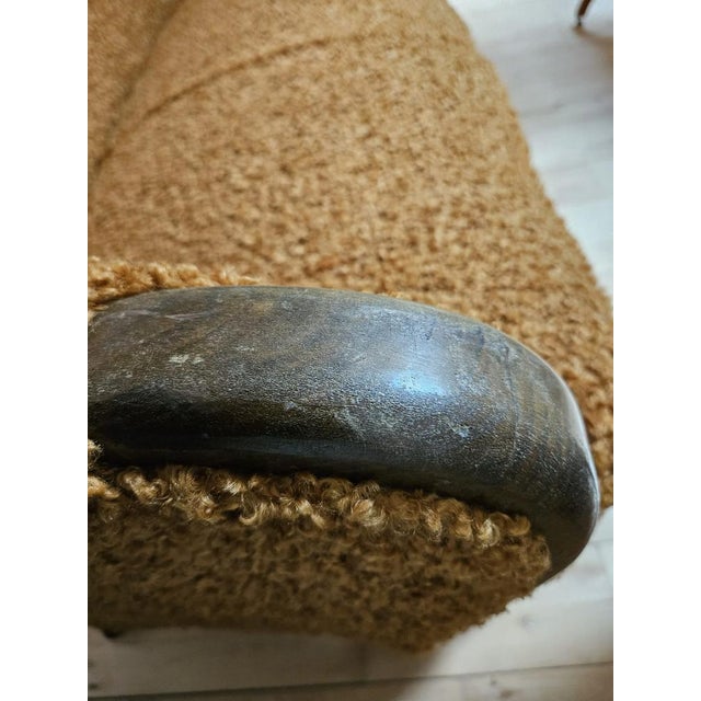 Textile Vintage Scandinavian Curved Bouclé 3-Seater Sofa, 1950s For Sale - Image 7 of 9