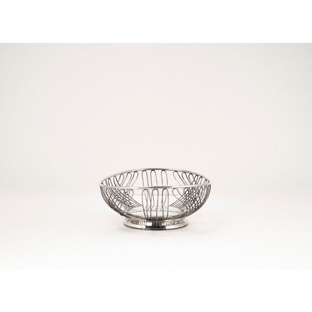 Mid-Century Modern Wire Basket with Silver Plating, 1950s For Sale - Image 4 of 9