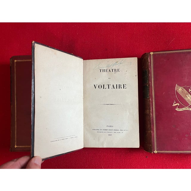 Fine Leather Bindings - Antique Books - 4 Volumes For Sale - Image 9 of 13