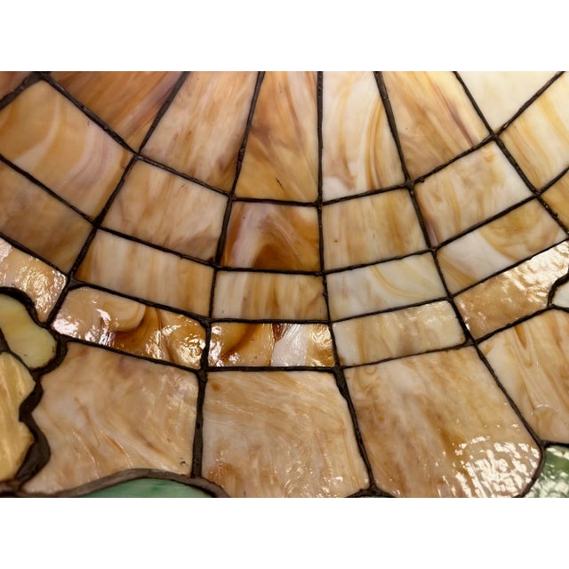 Tiffany Style Leaded Glass Chandelier For Sale - Image 10 of 13