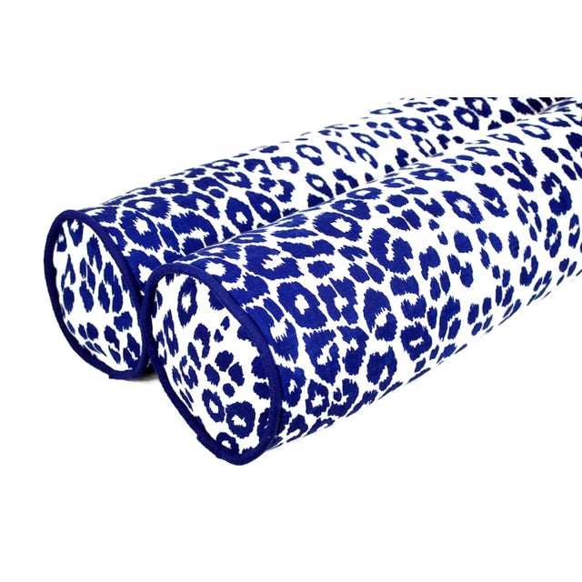Textile Leopard Linen Schumacher Bolster Pillow Cover For Sale - Image 7 of 12