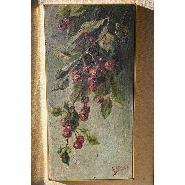 Anita, Still Life Cherries and Plums, 1920, Oil on Panel For Sale - Image 18 of 18