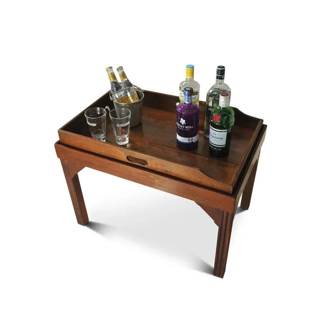 1920s Victorian Mahogany Butler's Tray Table, Set of 2 For Sale - Image 5 of 7