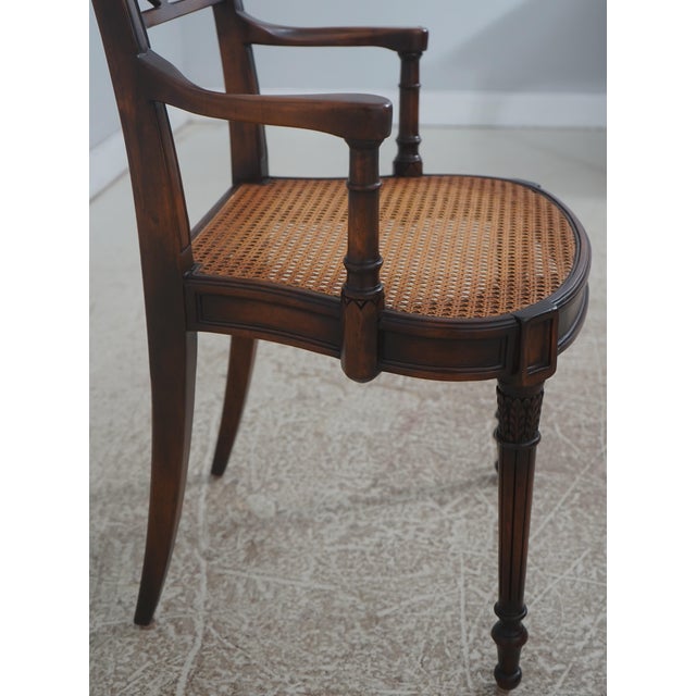 Brown Theodore Alexander Regency Style Cane Seat Arm Chair For Sale - Image 8 of 18