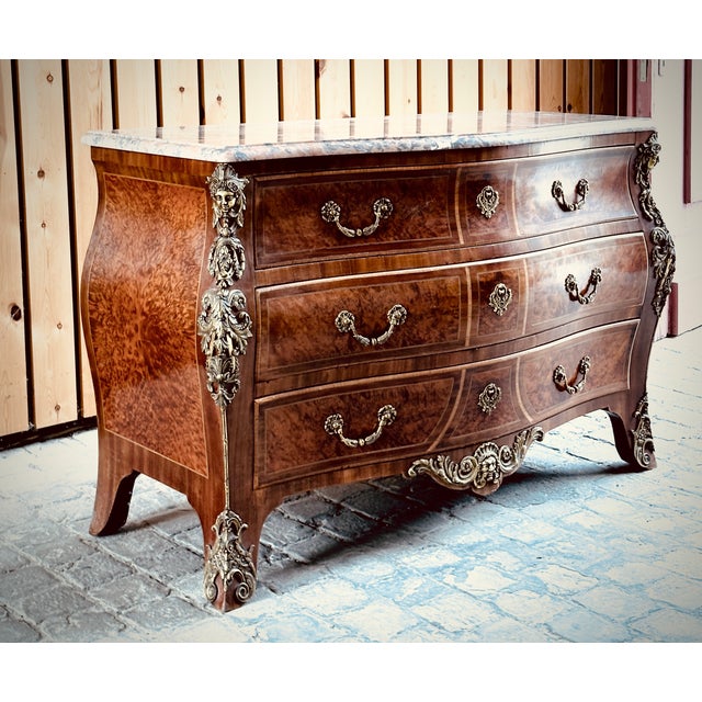 Louis XV Commode with Marble Top For Sale - Image 6 of 7
