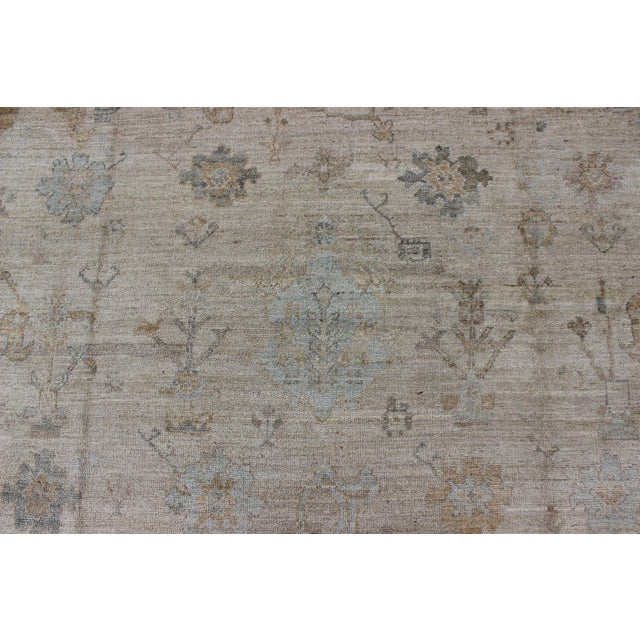 Turkish Angora Oushak Rug With All-Over Vining Floral Design Keivan Woven Arts 11'8 X 15'1 For Sale - Image 9 of 15