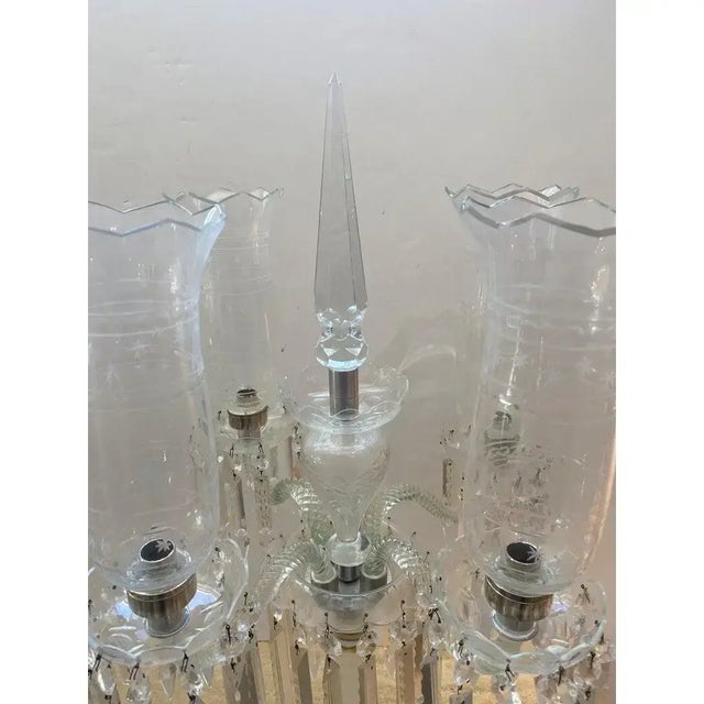 Antique Candelabra Baccarat Attrib - A Pair Girandoles For Sale - Image 11 of 14