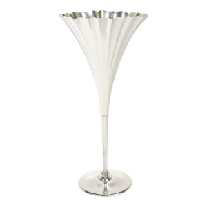 Antique 11" Tiffany & Co. Gilt Sterling Silver Floriform Trumpet Flower Vase