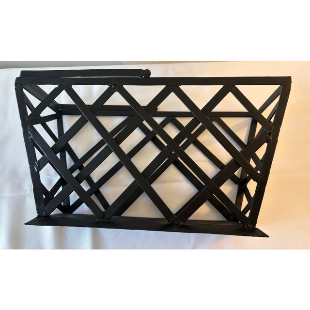 Mid-Century Modern 1970s Mid Century Modern Metal Magazine Rack / Log Holder For Sale - Image 3 of 12