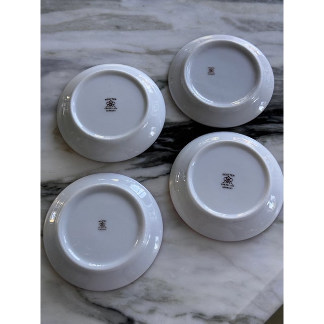 LastCHANCE!Vintage Reutter Porzellan Germany Flowers & Ribbon Motif Butter Pat Plates - Set of 4 For Sale - Image 9 of 12