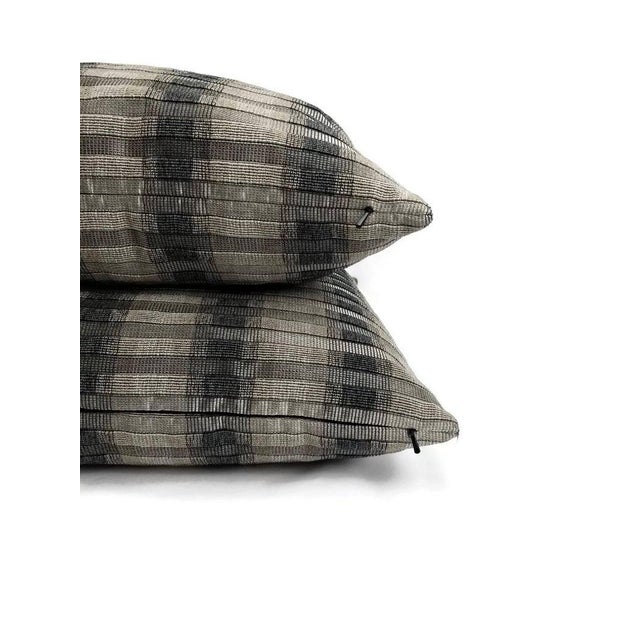 Contemporary S. Harris Rocket Stripe in the Colorway Platinum Pillow Cover - 20" X 20" For Sale - Image 3 of 8