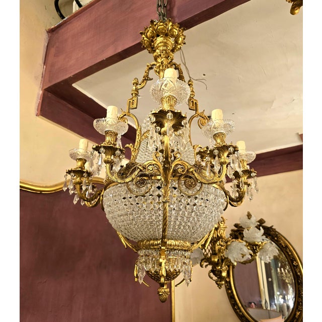 French French Style Imperial Gold Luxury Chandelier For Sale - Image 3 of 3