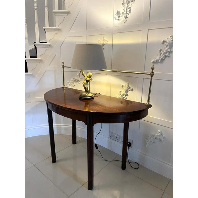 Antique George III Mahogany Demi-Lune Consoles Tables, 1800, Set of 2 For Sale - Image 6 of 11