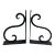 Vintage Black Wrought Iron Scroll Bookends, Large Pair For Sale