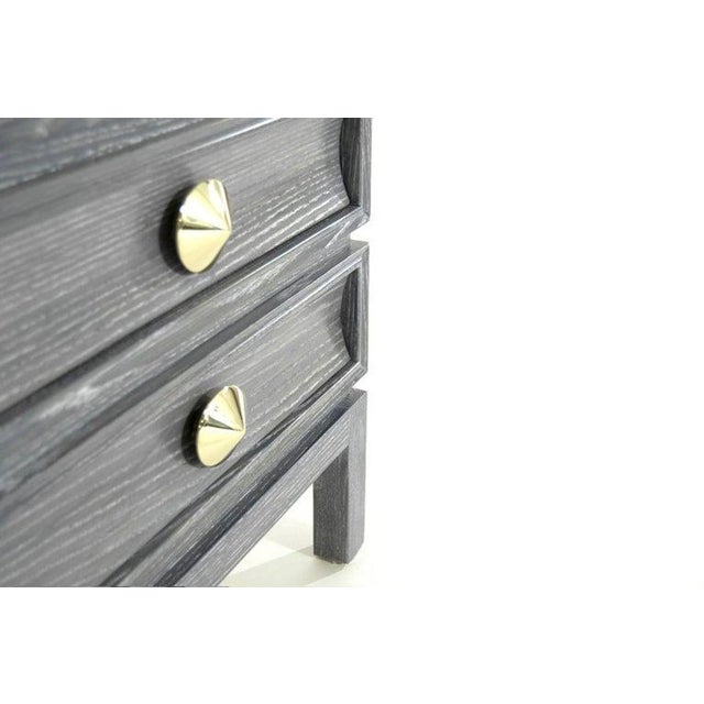 Greige Stacked End Tables in Grey Ceruse For Sale - Image 8 of 13