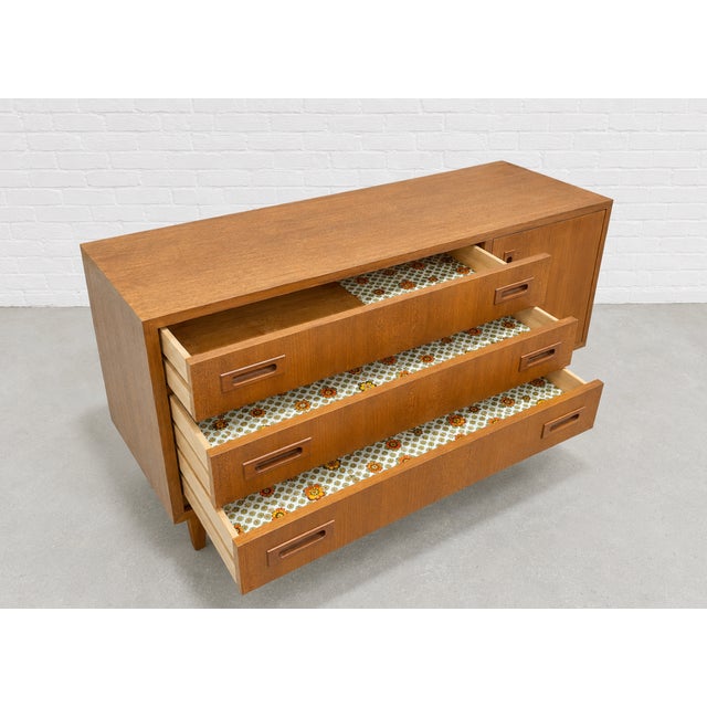 Brown Danish Mid Century Modern Teak Credenza | Low Sideboard, Compact Apartment Size, Denmark, C. 1960’s For Sale - Image 8 of 10