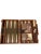 Vintage Mid-Century Cream and Brown Striped Backgammon Game Set in Travel Case For Sale - Image 6 of 9