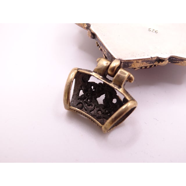 Ottoman 925 Sterling Silver Pendant in Cubic Zirconia, Emerald Root and Ruby R​root, 2000s, Italy For Sale - Image 11 of 18