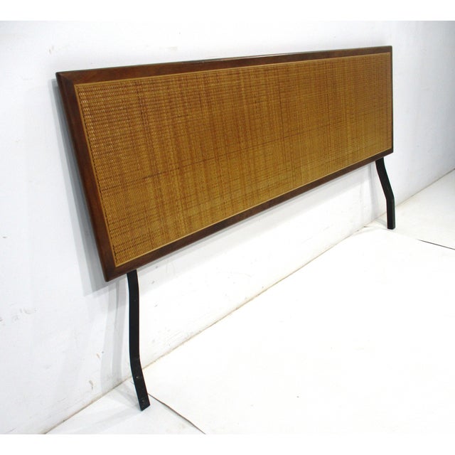 Herman Miller Mid 20th Century George Nelson Full Sized Walnut Caned Headboard for Herman Miller For Sale - Image 4 of 10