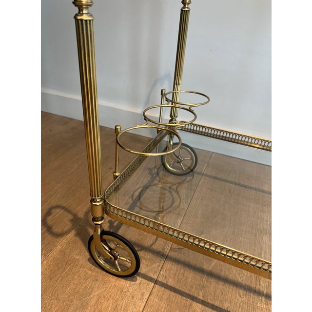 1940s Neoclassical style brass drinks trolley with cherubs For Sale - Image 10 of 12