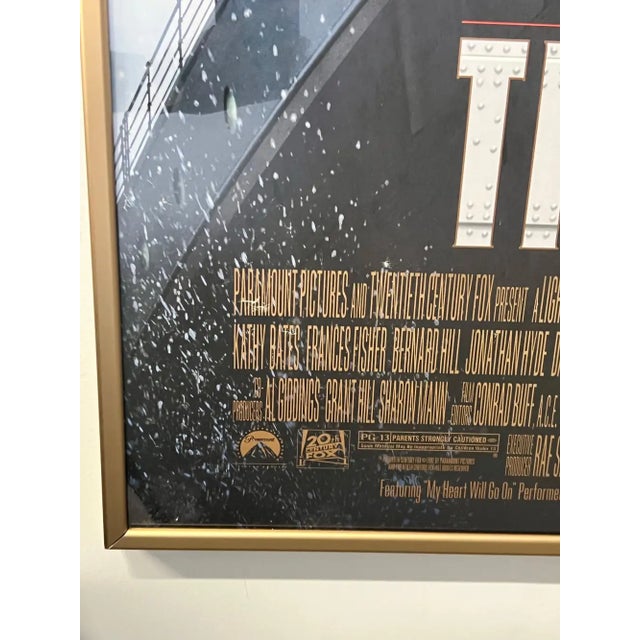Metal Titanic 1997 Original Movie Poster, Leonardo DiCaprio Kate Winslet, Framed 1997 For Sale - Image 7 of 14