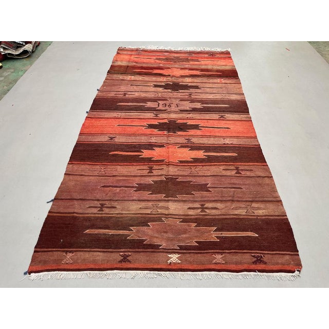 Large Vintage Turkish Kilim Rug For Sale - Image 3 of 16