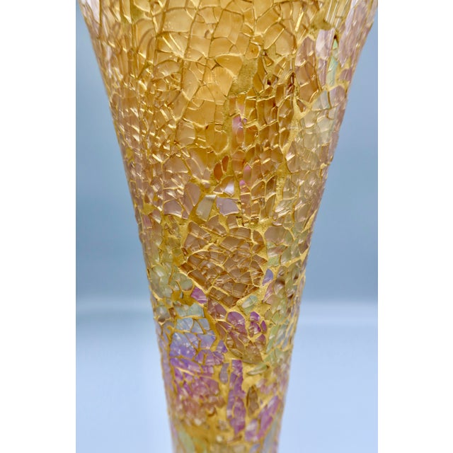 Vintage Mosaic Glass Trumpet Vase For Sale - Image 9 of 9