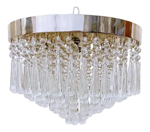 Nickel Plated Modern Chandelier With Crystal