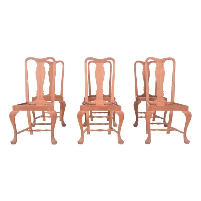Portuguese Queen Anne Dining Chairs, 1940s, Set of 6 For Sale - Image 9 of 9