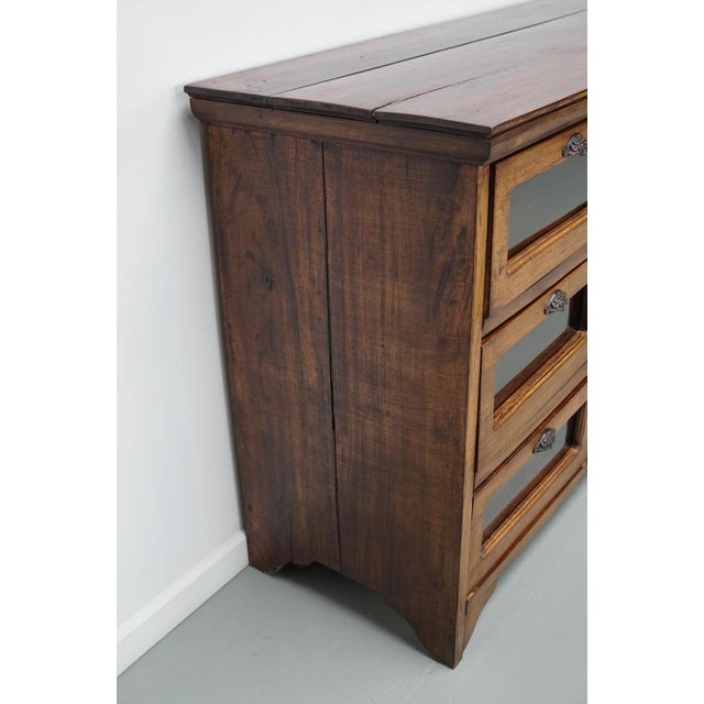 Vintage Dutch Teak Haberdashery Shop Cabinet / Vitrine For Sale - Image 3 of 14