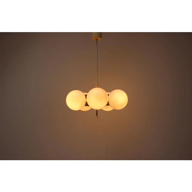 White Space Age Sputnik Chandelier from Elektroinstala Decin, 1970s For Sale - Image 8 of 10