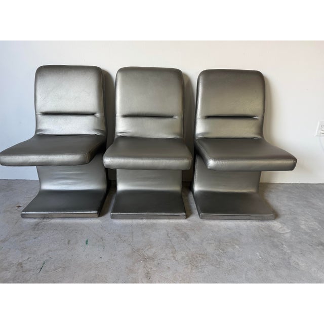 Metal 1984 Postmodern Vladimir Kagan for Preview Sculptural Upholstered Dining Chairs – Set of 6 For Sale - Image 7 of 18