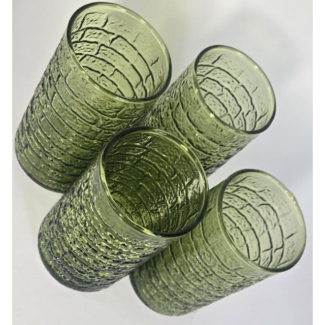 Mid-Century Modern Vintage Avocado Brick Tumblers- Set of Four For Sale - Image 3 of 13