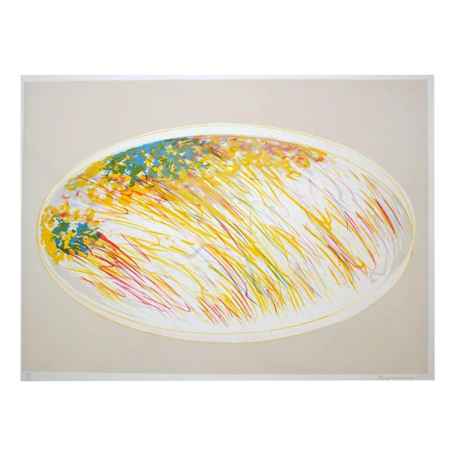 Danilo Bergamo, Floral Mirror, Lithograph, 1970s For Sale