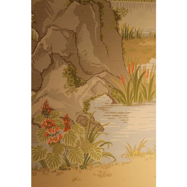 Paper Zuber, Japanese Garden Landscape Scene, 1890s, Paper, Framed For Sale - Image 7 of 11