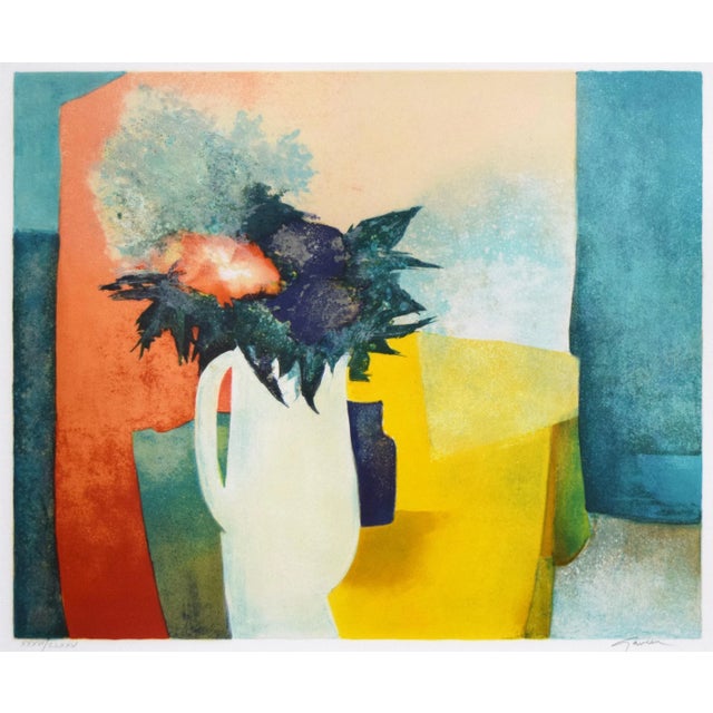 Abstract Limited Edition Modernist Abstract Still Life Lithograph by Claude Gaveau For Sale - Image 3 of 6