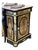 Grand Gothic Revival Display Cabinet – Ornate Black Finish With Marble Top & Gilded Gold Leaf Details For Sale