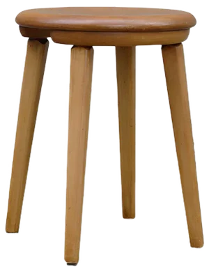 Vintage Swiss Stool in Beech for the Comptoir Suisse in the Palais Beaulieu Lausanne, 1940s