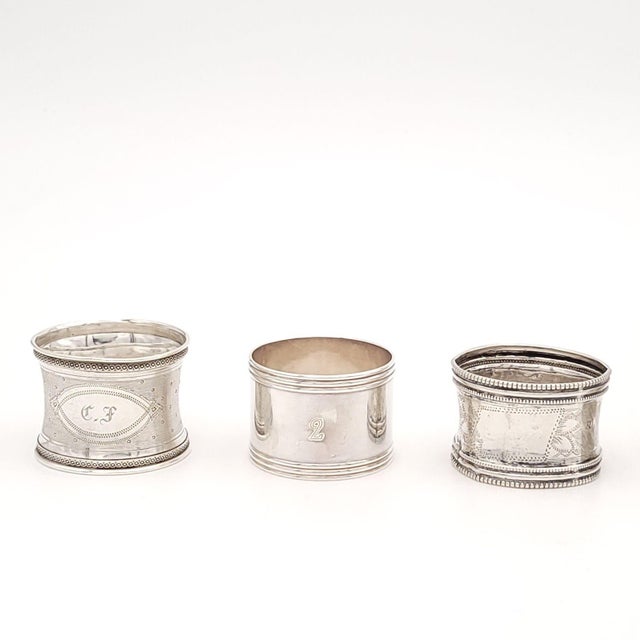 Traditional Assembled Set of Six Silver Napkin Rings, France, 19th Century For Sale - Image 3 of 12