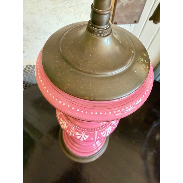 Antique Mary Gregory Pink Opaline Lamp For Sale - Image 12 of 16