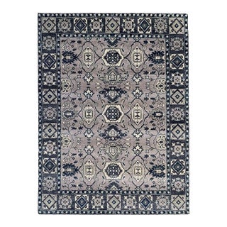 8x10 Gray Hand-Knotted Wool Floral Symmetries Classic Traditional Carpet Rug For Sale