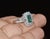 Green Gia Certified 2.53ct Natural Zambian Emerald & Diamond Halo Milgrain 18k White Gold Ring, Size 5 For Sale - Image 8 of 16