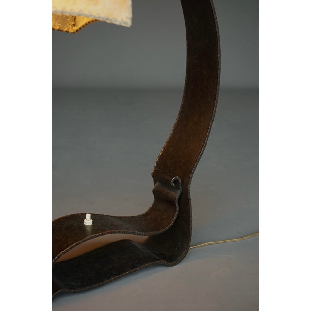 Amsterdam School Metal and Parchment Desk Lamp, 1920s For Sale - Image 12 of 18