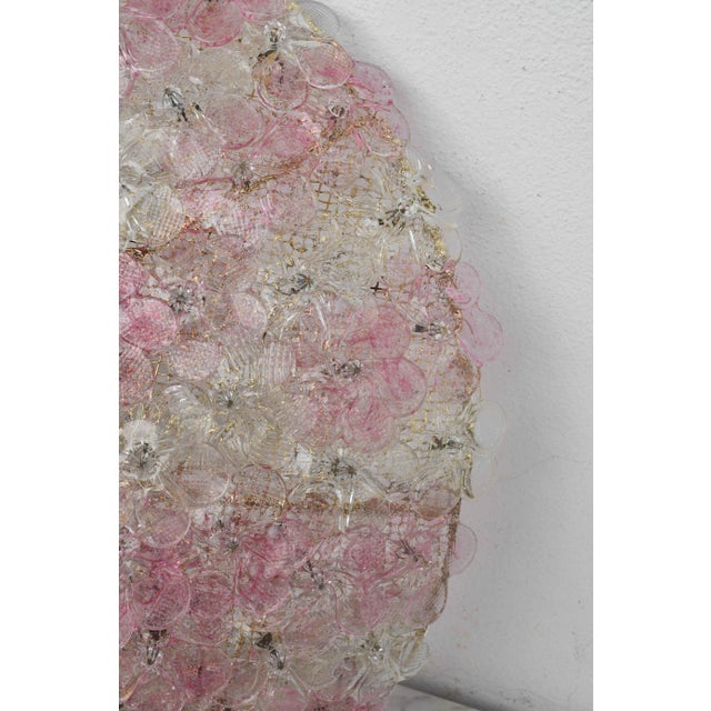 1970s Wonderful Extra Large Size Pink Murano Glass Ceiling Light Flower by Seguso For Sale - Image 15 of 15